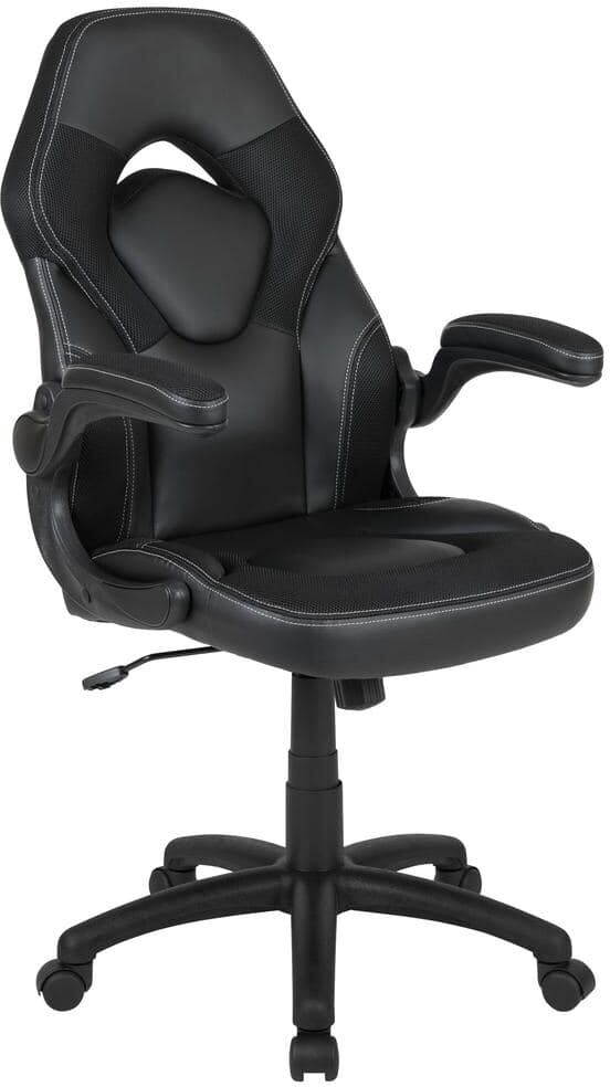 Carnegy Avenue Black LeatherSoft Upholstery Racing Game Chair