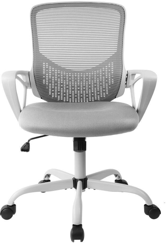 SMUGDESK Gray Office Chair Ergonomic Desk Task Mesh Chair with Armrests Swivel Adjustable Height