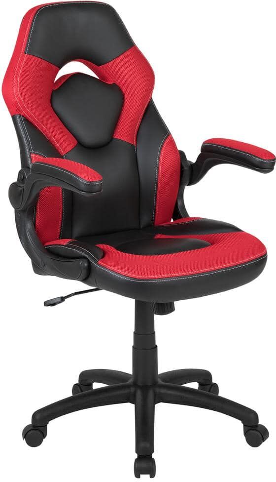 Carnegy Avenue Red LeatherSoft Upholstery Racing Game Chair