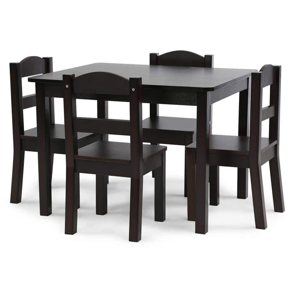 Humble Crew Espresso Collection 5-Piece Espresso Table and Chair Set