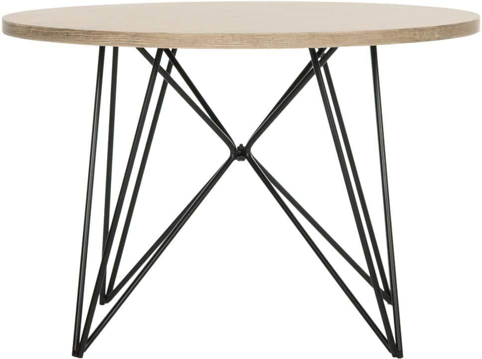 SAFAVIEH Vida 23.6 in Light Oak and Black End Table