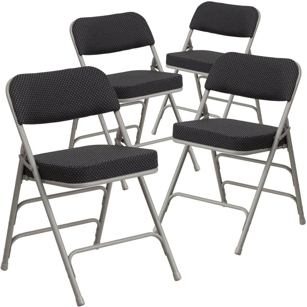 Carnegy Avenue Black Metal Folding Chair (4-Pack)