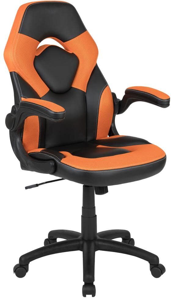 Carnegy Avenue Orange LeatherSoft Upholstery Racing Game Chair