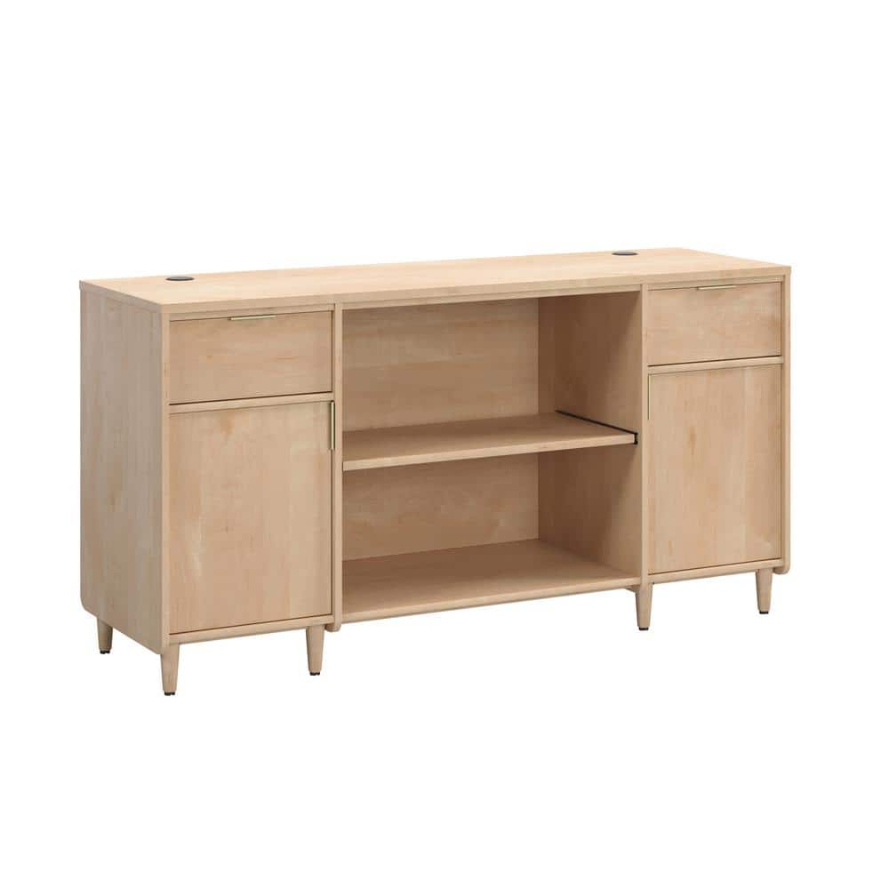 SAUDER Clifford Place 59.055 in. Natural Maple Computer Desk Credenza with Printer Shelf and Cord Management