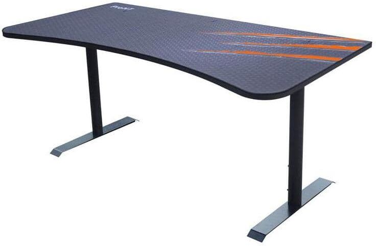 ProHT 63 in. Rectangular Black/Orange Computer Desk with Adjustable Height Feature