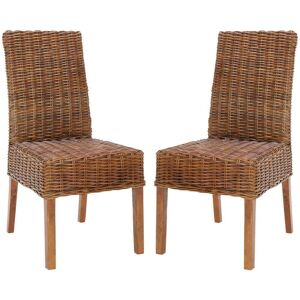 SAFAVIEH Sanibel Light Brown Mango Wood Side Chair (Set of 2)