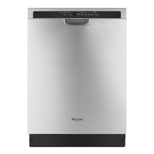 Whirlpool 24 in. Monochromatic Stainless Steel Front Control Built-In Tall Tub Dishwasher with a Third Level Rack, 50 dBA