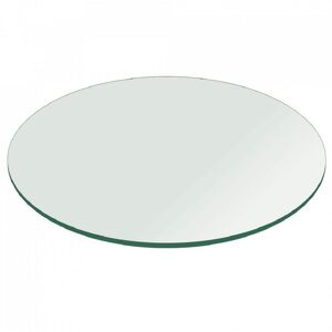 Fab Glass and Mirror 18 in. Clear Round Glass Table Top, 1/2 in. Thickness Tempered Flat Edge Polished, 1/2" Thick Flat