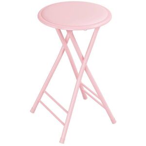 Trademark Home Pink Metal Frame Padded Seat Folding Chair