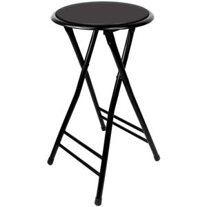 Trademark Home 24 in. Black Cushioned Folding Stool 300lb Weight Limit