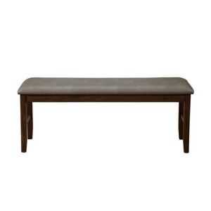 Alpine Furniture Emery Walnut 48.5 in. W Bedroom Bench with Cushioned, Solid Wood, Brown