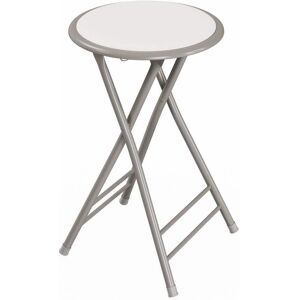 Trademark Home 24 in. White Heavy-Duty Padded Round Folding Bar Stool