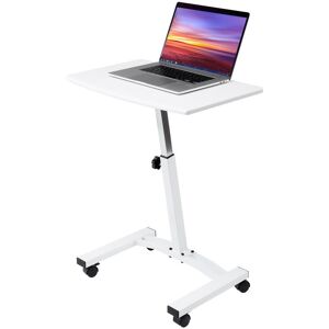 Seville Classics 23.75 in. Solid-Top White Mobile Laptop Desk with Adjustable Height