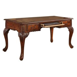 Best Master Furniture Princeton 60 in. Traditional Walnut Solid Wood Executive Desk, Brown