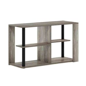 Furinno Romain French Oak/Black Narrow Coffee Table with Shelves