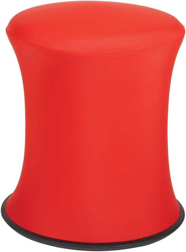 Office Star Products 18"-26" Active Height Stool with White Frame and Red Fabric