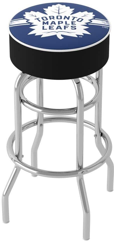 Toronto Maple Leafs Logo 31 in. Blue Backless Metal Bar Stool with Vinyl Seat