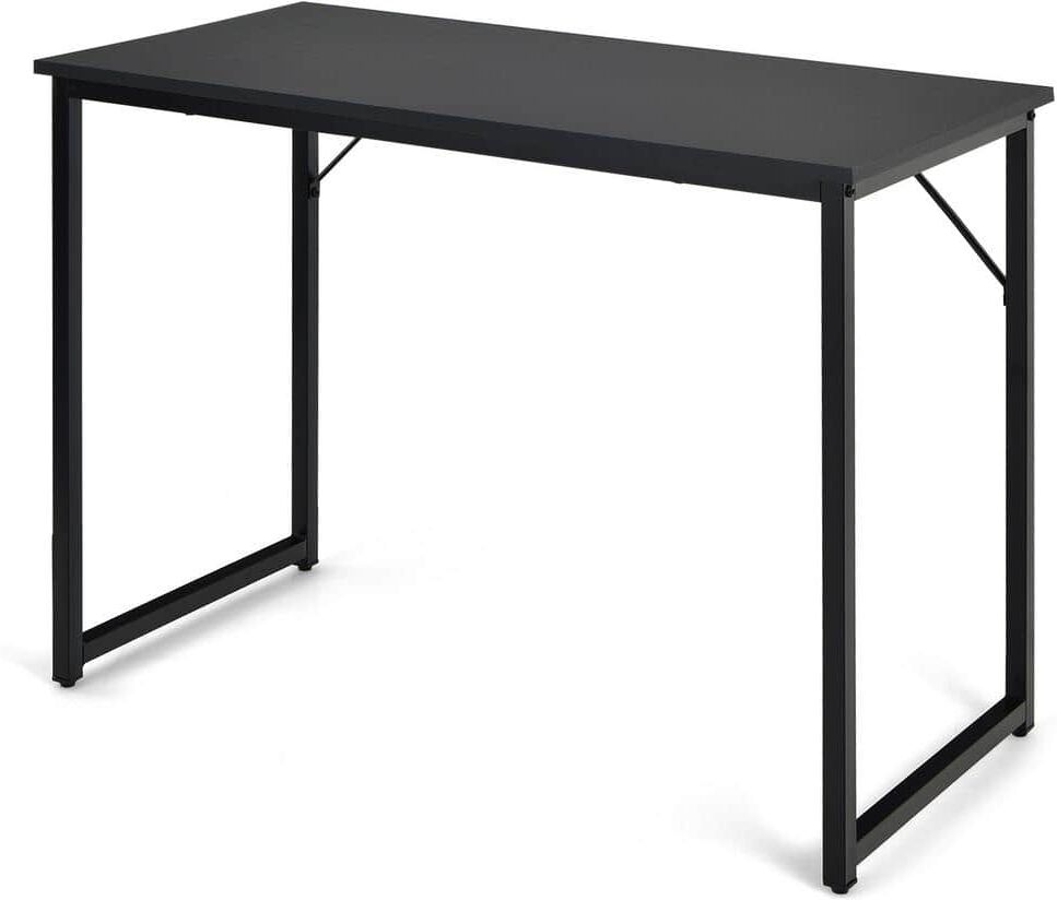 Costway 40 in. Rectangle Black Wood Computer Desk Writing Workstation Study Laptop