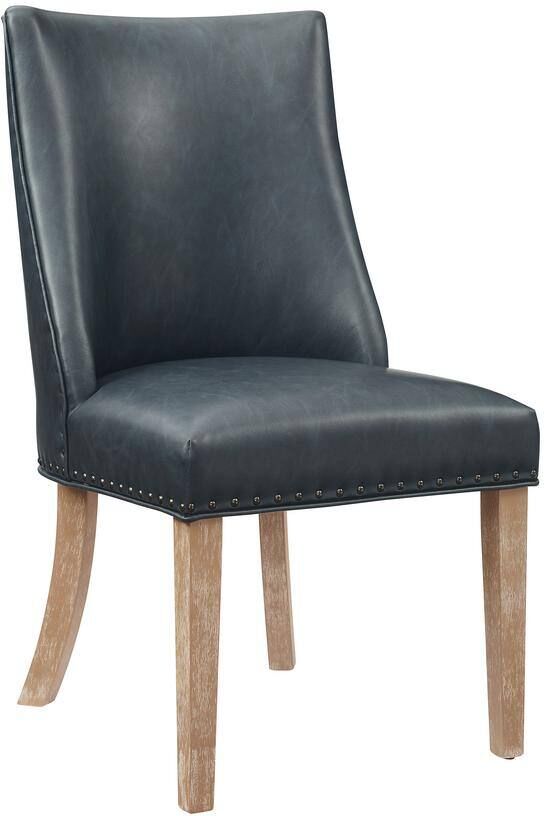 Linon Home Decor Alessio Navy PU Dining Chair