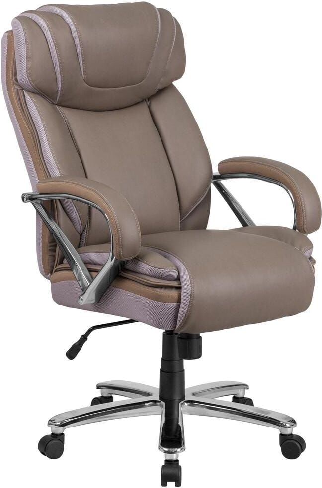 Flash Furniture Faux Leather Swivel Office Chair in Taupe