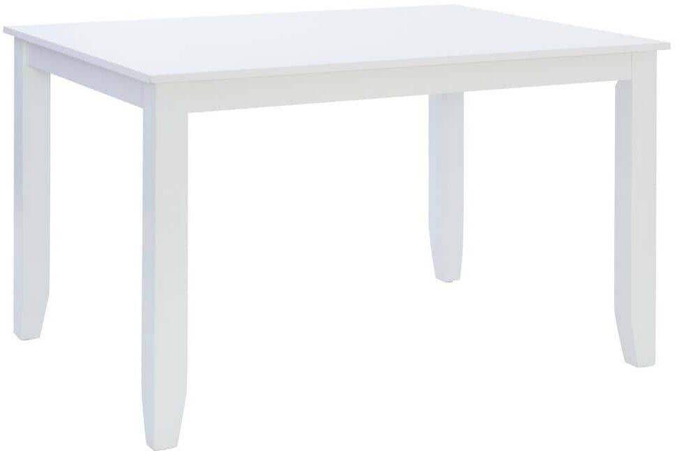 Linon Home Decor Macrae White Wood Top 48 in. W 4-Legs Rectangle Dining Table Seats 6-Capacity