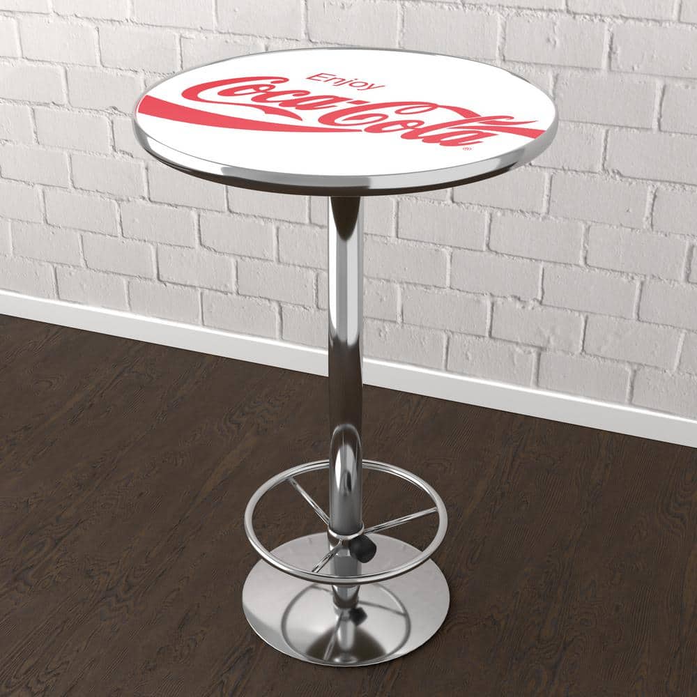 Coca-Cola Enjoy Coke White Red 42 in. Bar Table
