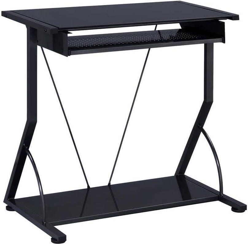 Coaster 30 in. Rectangular Black Computer Desk with Keyboard Tray