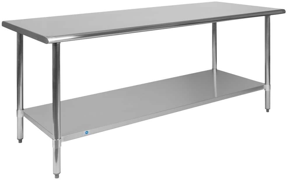 Carnegy Avenue 30 in. Gray Rectangle Stainless Steel Table