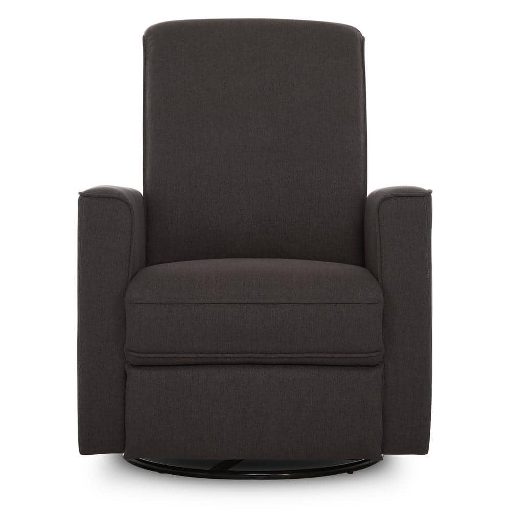Evolur Charcoal Harlow Deluxe Glider With Back Massager, Recliner, Rocker