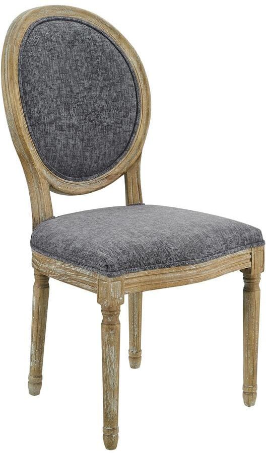 Linon Home Decor Jacques Charcoal Upholstered Wood Oval Back Dining Side Chair (Set of 2)