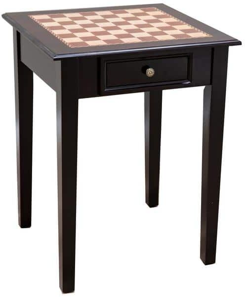 Homecraft Furniture 22 in. Chess End Table with 2 Drawers in Mahogany Wood