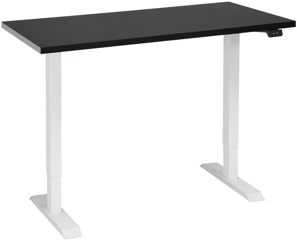 Costway 48 in. White Electric Sit to Stand Desk Adjustable Standing Workstation with Black Tabletop