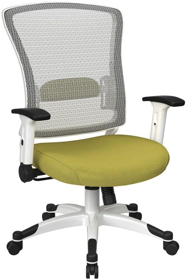 Office Star Products SPACE Seating Mesh Adjustable Height Cushioned Swivel Tilt Ergonomic Managers Chair in Jade with Adjustable Arms