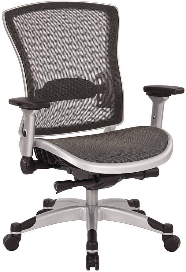 Office Star Products 317 Series 28.5 in. Width Big and Tall Platinum Mesh Ergonomic Chair with Adjustable Height