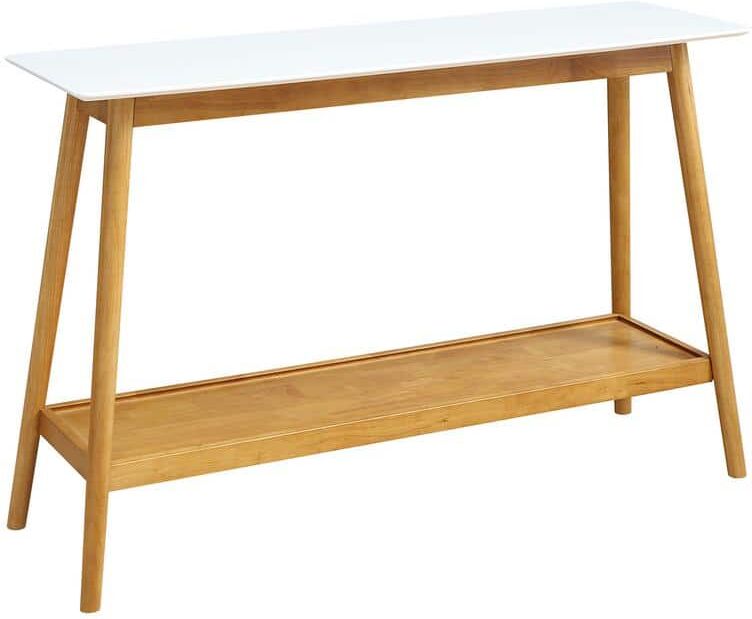 Convenience Concepts Oslo 48 in. White Standard Rectangle Wood Console Table with Shelves