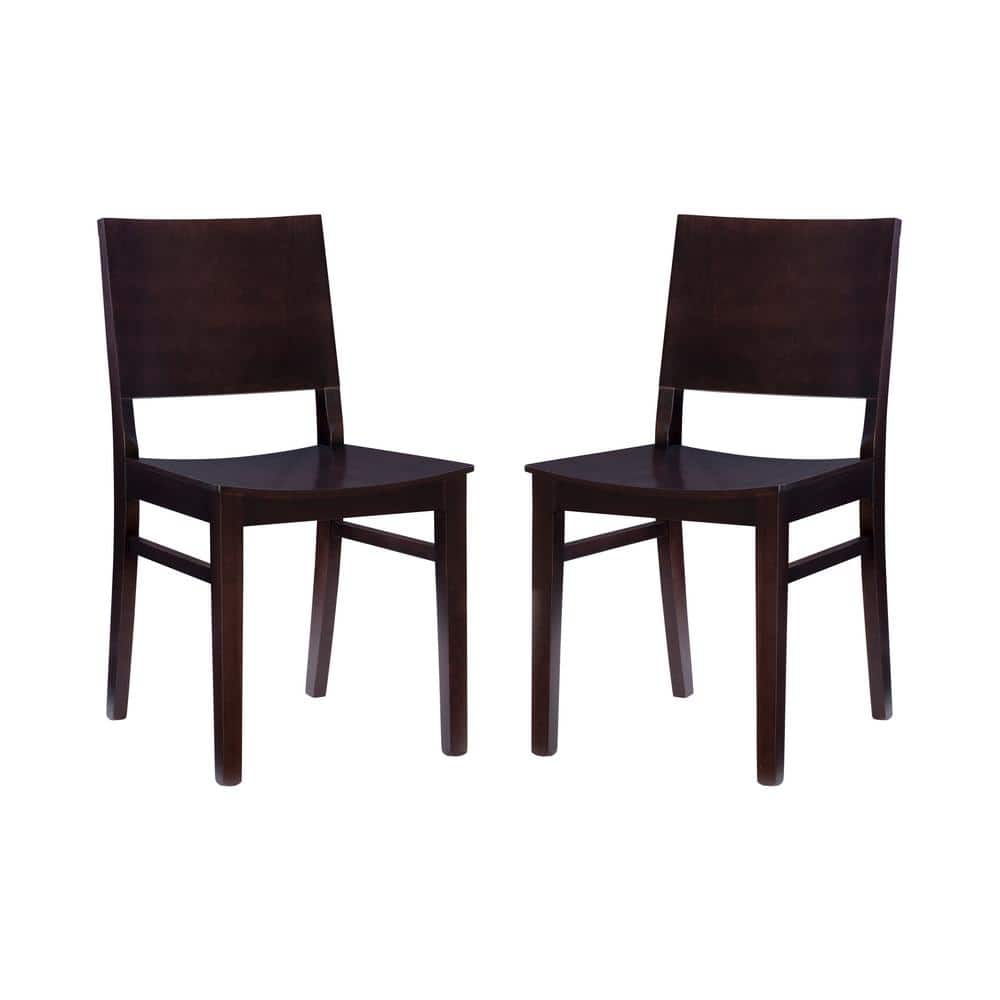 Linon Home Decor Parker Brown Wood Back and Seat Dining Chair (Set of 2)