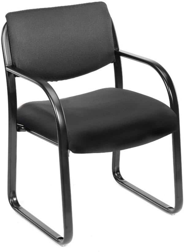 Boss Black Guest Arm Chair Black Steel Frame