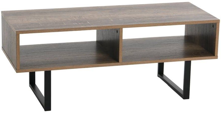 HOUSEHOLD ESSENTIALS Jamestown Media Table, Holds a Maximum 60 in. Television, Rectangular, Ashwood, 15.75" H x 39.37" W x 15.75" D