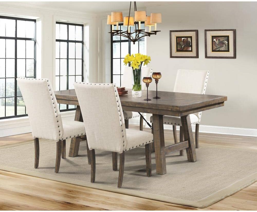 Picket House Furnishings Dex 5-Piece Dining Set-Table 4 Upholstered Side Chairs