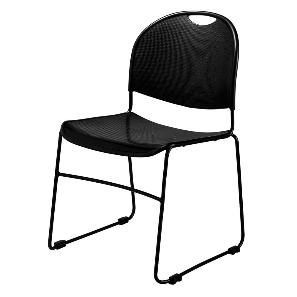 National Public Seating Black Multi-purpose Ultra Compact Stack Chair (4-Pack)