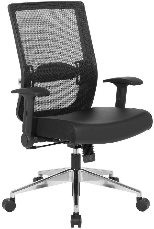 Office Star Products Space Seating 867A Series Executive Manager's Bonded Leather Office Chair in Black