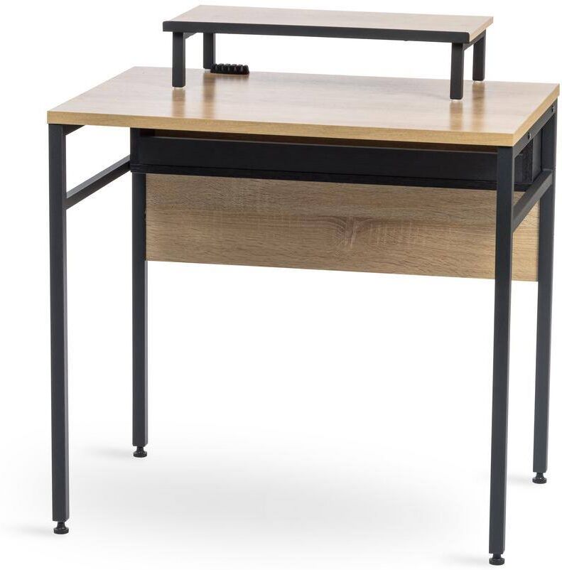 IRIS 31.4 in Computer Desk With Monitor Stand and Cable, Management, 31.40 in. L x 21.60 in. W x 29.50 in. H, Rustic Brown