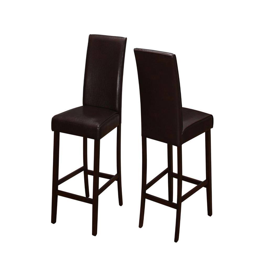 HomeRoots Jasmine Brown Cappuccino Solid Wood And Leather Dining Chair 2-Pieces
