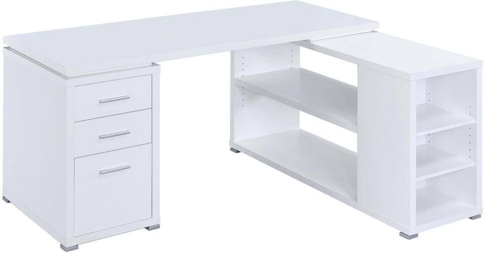 Coaster Home Furnishings Yvette 60 in. W L-shape White Office Desk