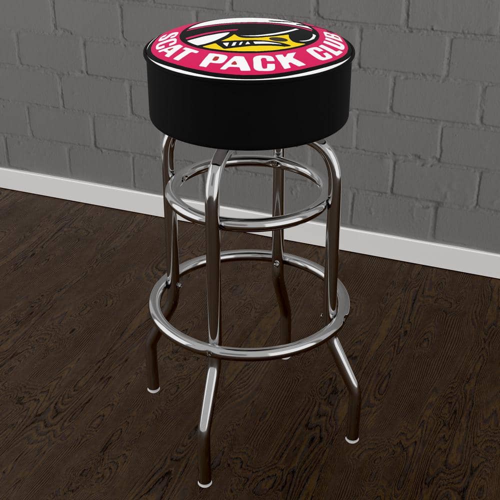 Dodge Scat Pack Club 31 in. Red Backless Metal Bar Stool with Vinyl Seat