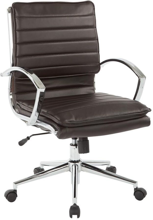 Office Star Products Mid Back Manager's Espresso Faux Leather Office Chair