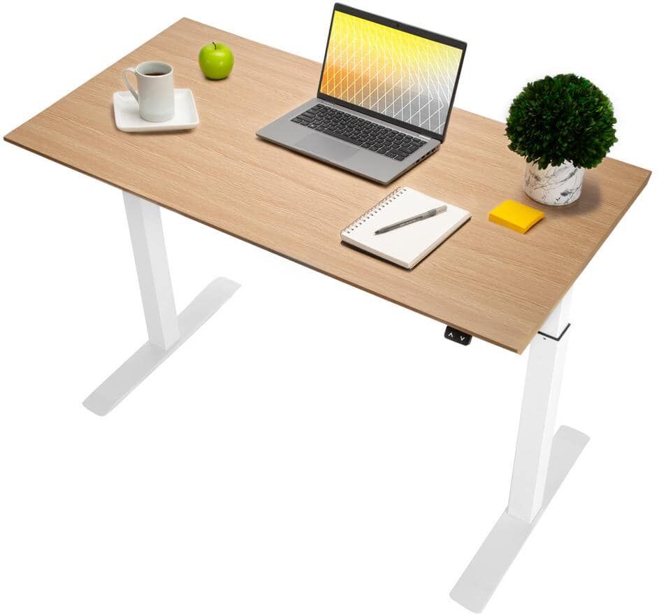 Seville Classics airLIFT 47 in. Birch Wood Steel Electric Sit-Stand Desk with Single Motor