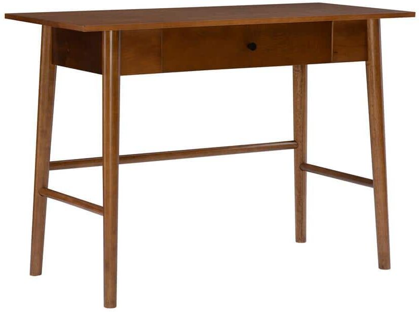 Linon Home Decor Carson 42 in. W Rectangle Walnut 1-Drawer Writing Desk