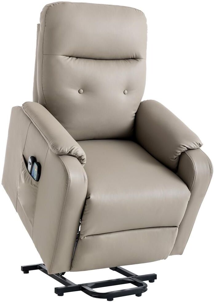 Grey Massage Recliner Chair Electric Power Lift Chairs with Side Pocket, Adjustable Massage and Heating Function