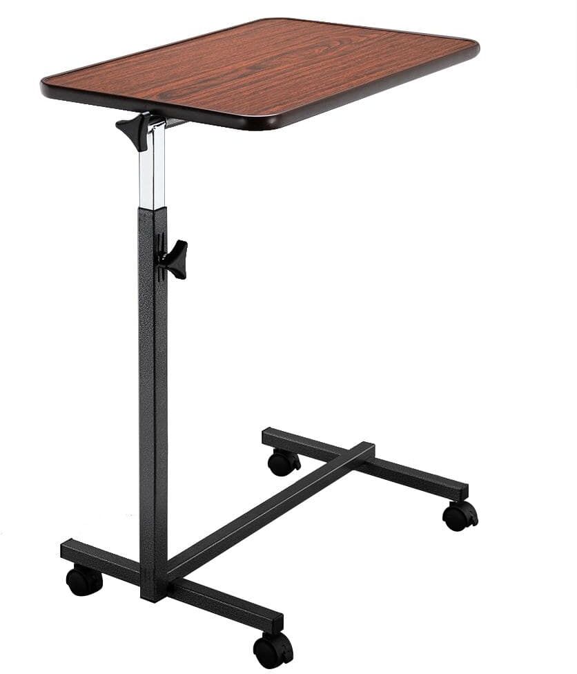 Winado Height Adjustable 26 in. H Retangular Brown Wood&Iron Computer Desk with Wheel